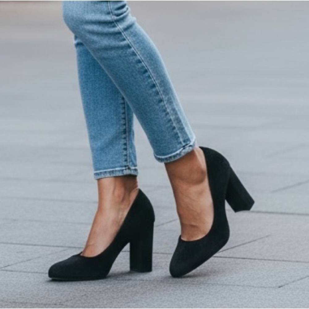 MADDEN GIRL (7.5) Buenos Black Fabric Pumps Round Toe - Picture 15 of 15
